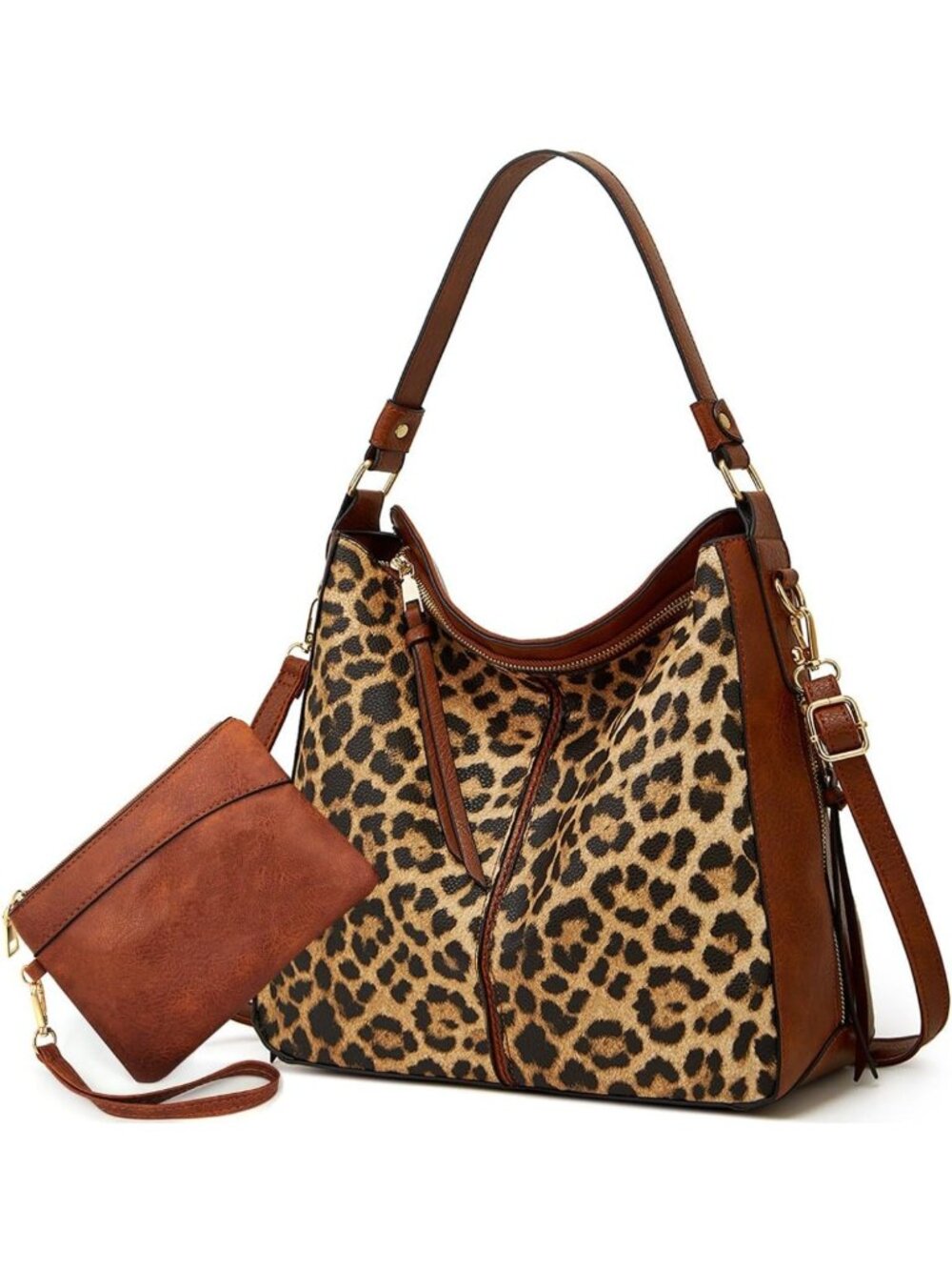 Chic Vegan Leather Hobo Bag & Wallet Set for Women - Stylish Tote Purse